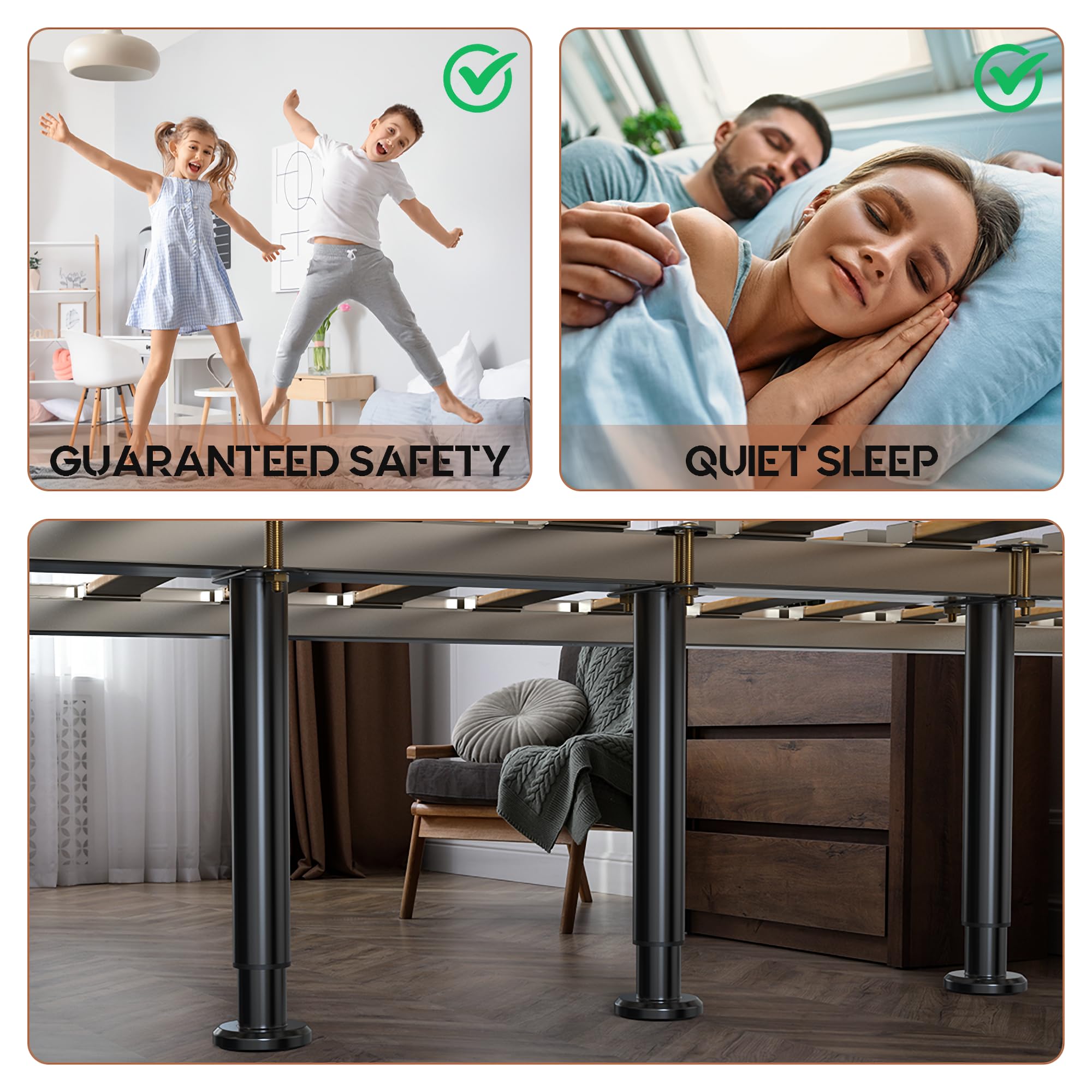YUEYIN heavy-duty steel bed support legs for solid center support
