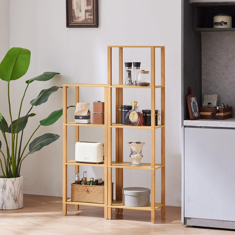 YUFAM open-frame shelf cleaning quick with a damp cloth