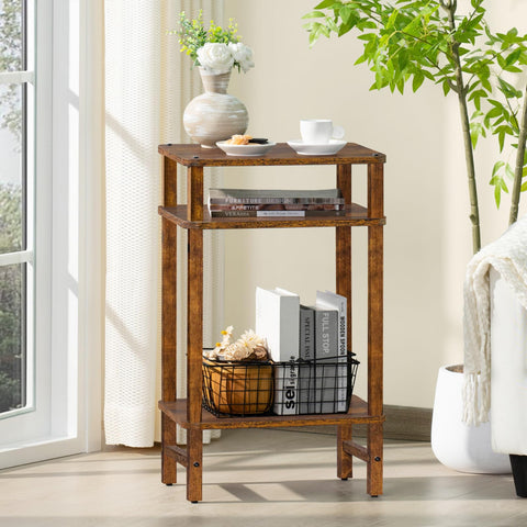 YUFAM bottom shelf storage offers extra organization for magazines and remotes.