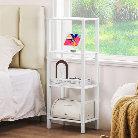 YUFAM durable solid wood pillars support heavy books and decor.