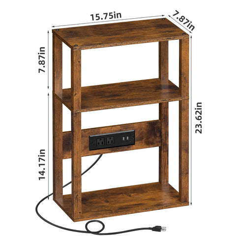 YUFAM three-tier storage side table middle and lower shelves maximize organization.