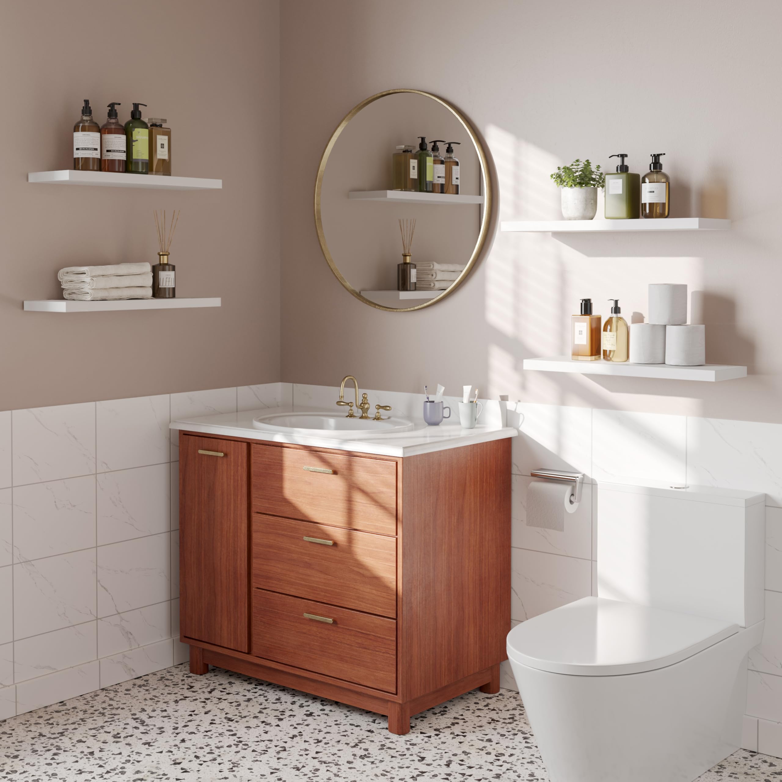 YUFLINX rustic wood grain detail adds warmth to decor.