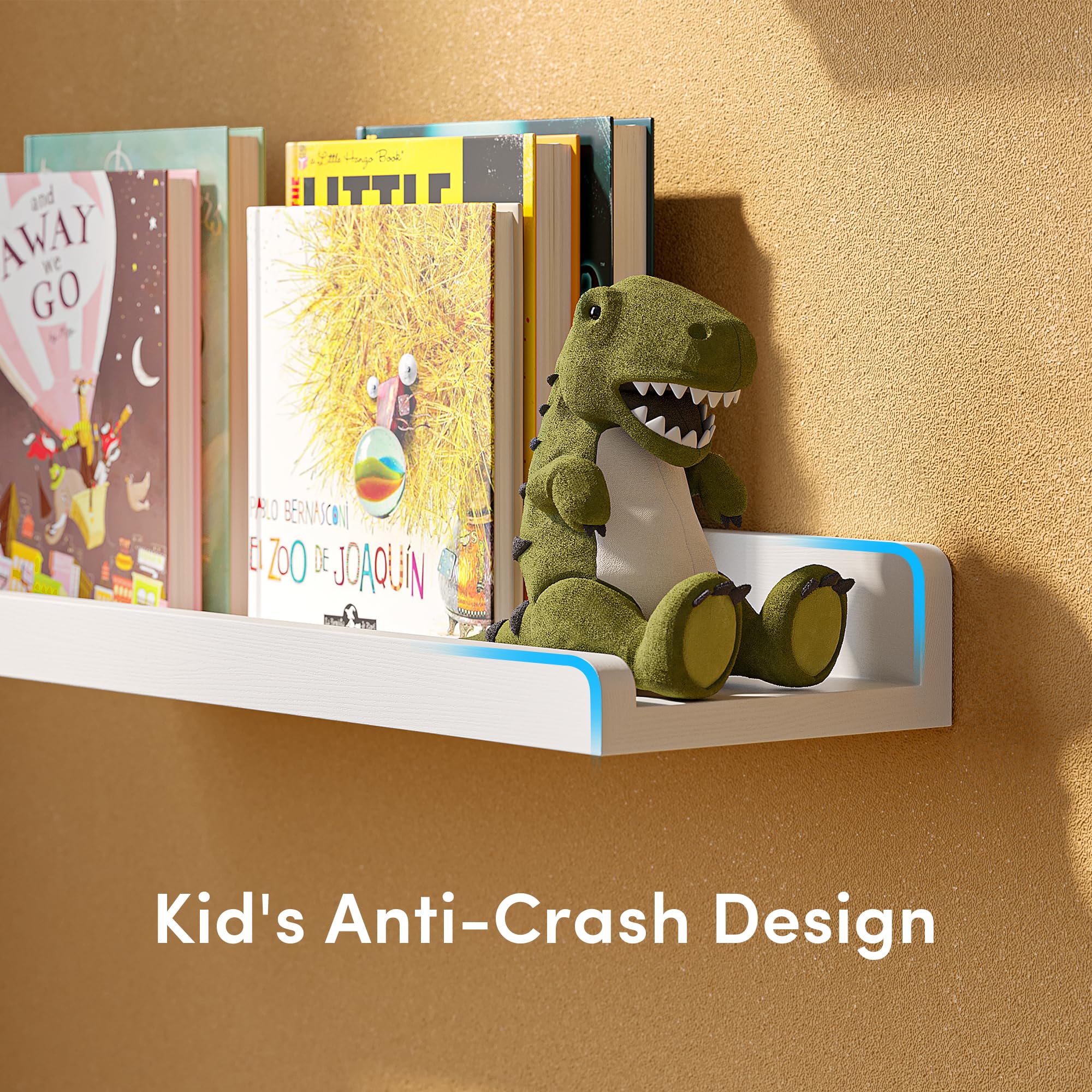 YUFLINX shelf showing wood grain surface for vibrant decor.