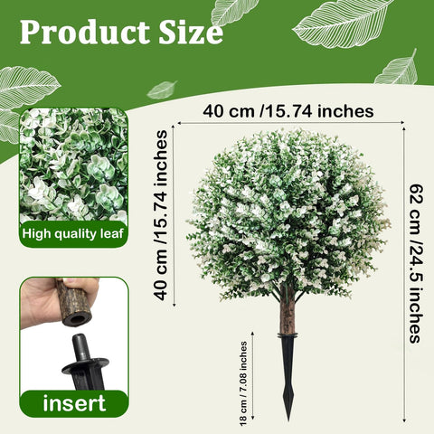 YUGYUM topiary ball with ground spikes for quick outdoor installation
