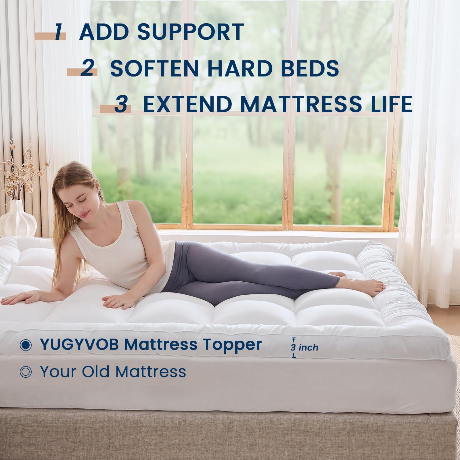 YUGYVOB moisture-wicking surface helps stay dry and comfortable