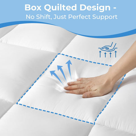 YUGYVOB deep-pocket topper fitting 8-21 inch mattresses securely