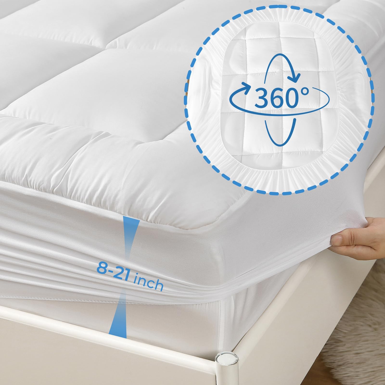 YUGYVOB topper is machine washable for easy care