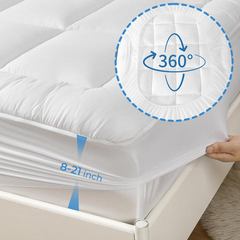 YUGYVOB topper is machine washable for easy care