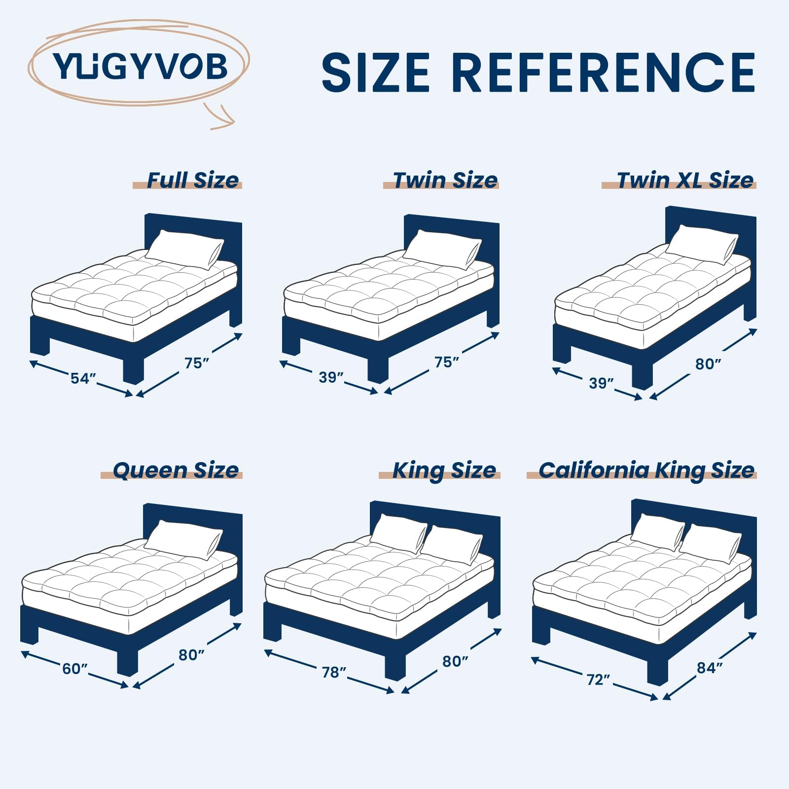 YUGYVOB stay-in-place design prevents topper movement