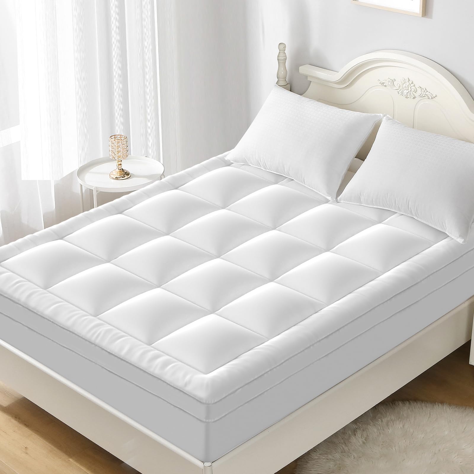 YUGYVOB Queen Topper 800gsm for plush support and pressure relief.