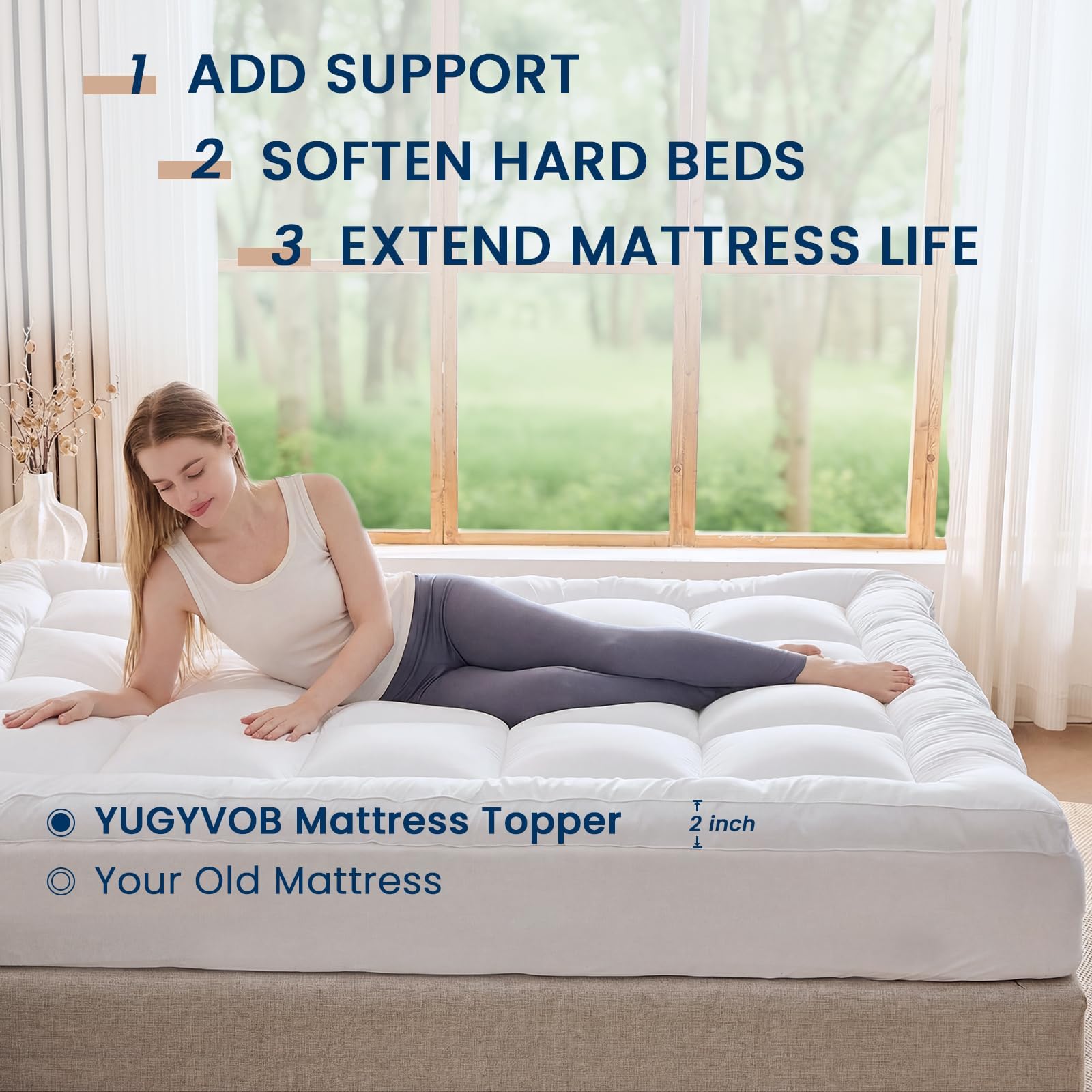 YUGYVOB soft-down-alternative fill offers plush feel