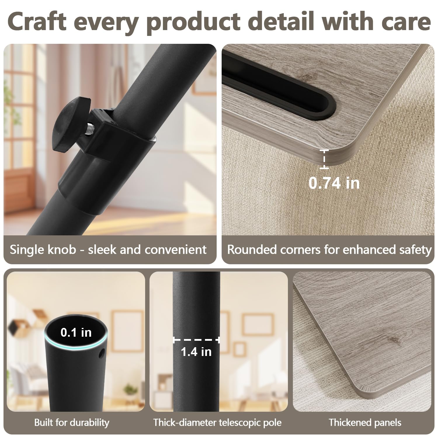 YUHFERA tray with built-in slot for phone or tablet