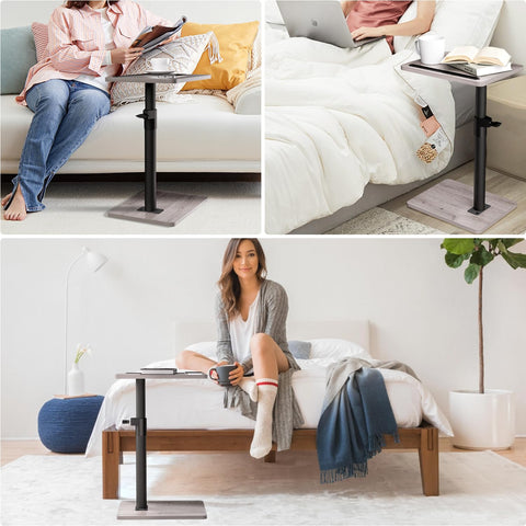 YUHFERA bedside tray supports laptop or book access