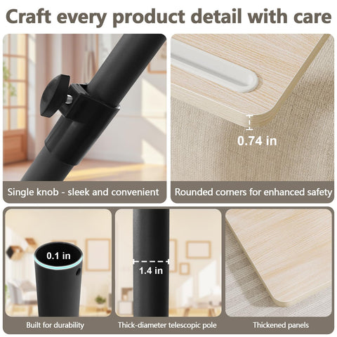 YUHFERA built-in device slot keeps tablet or phone upright for viewing.