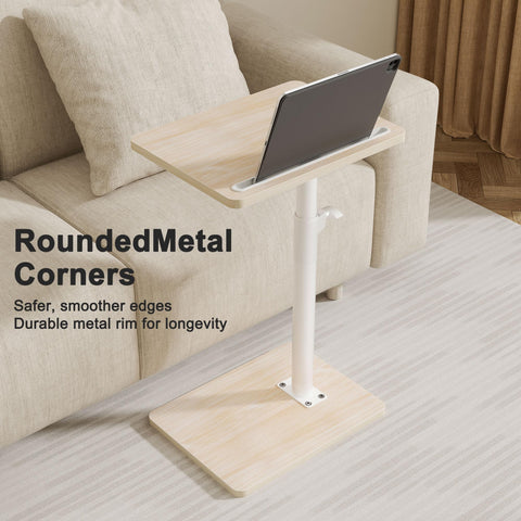 YUHFERA height adjustable table from 18 to 33 inches for chairs or beds.