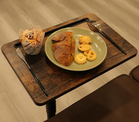 YUHFERA height-adjustable tray ranges from 18 to 33 inches for versatile use.