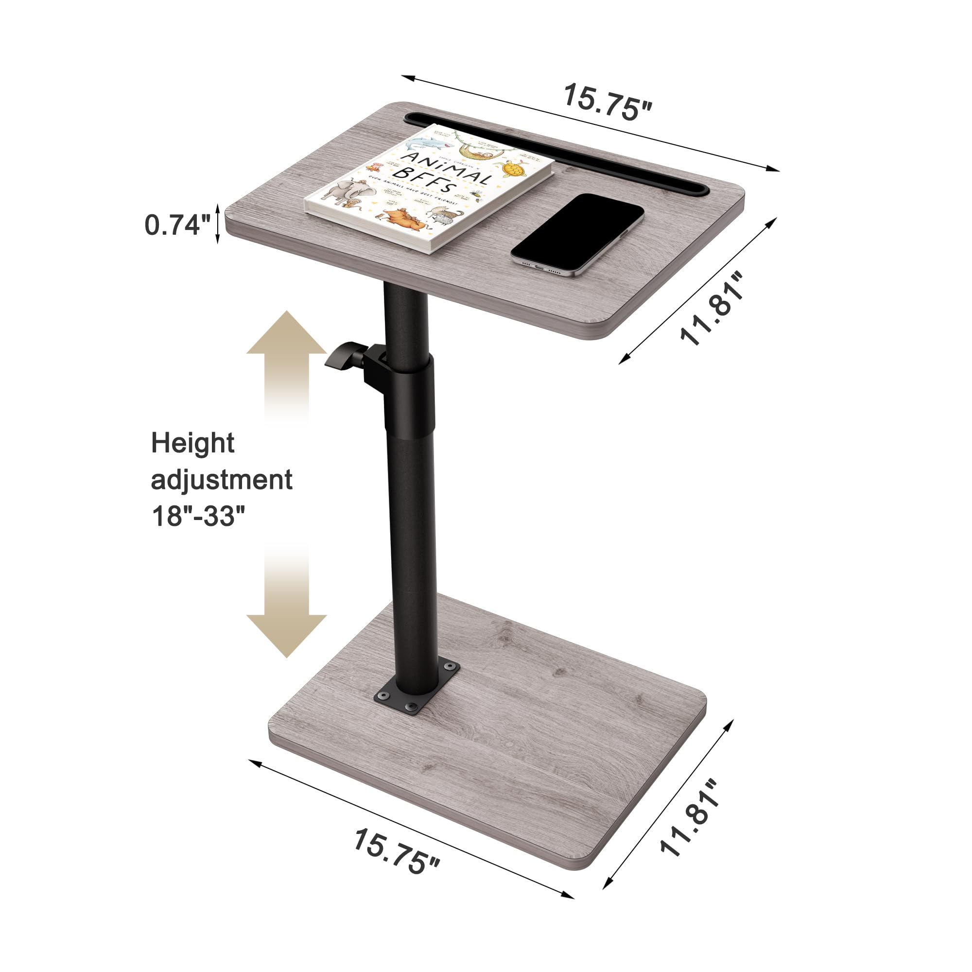 YUHFERA armrest tray height adjustable from 18 to 33 inches