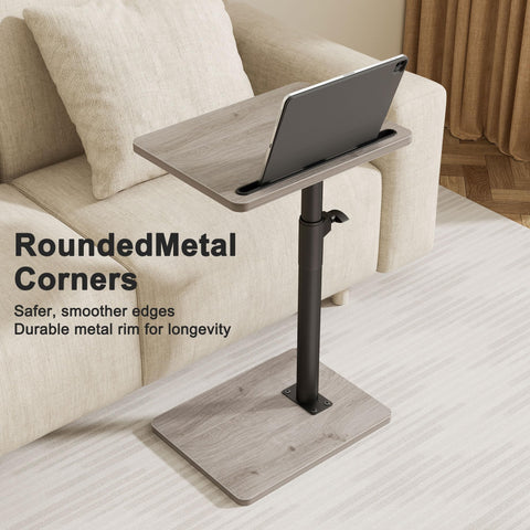 YUHFERA wine table on couch for relaxed evenings