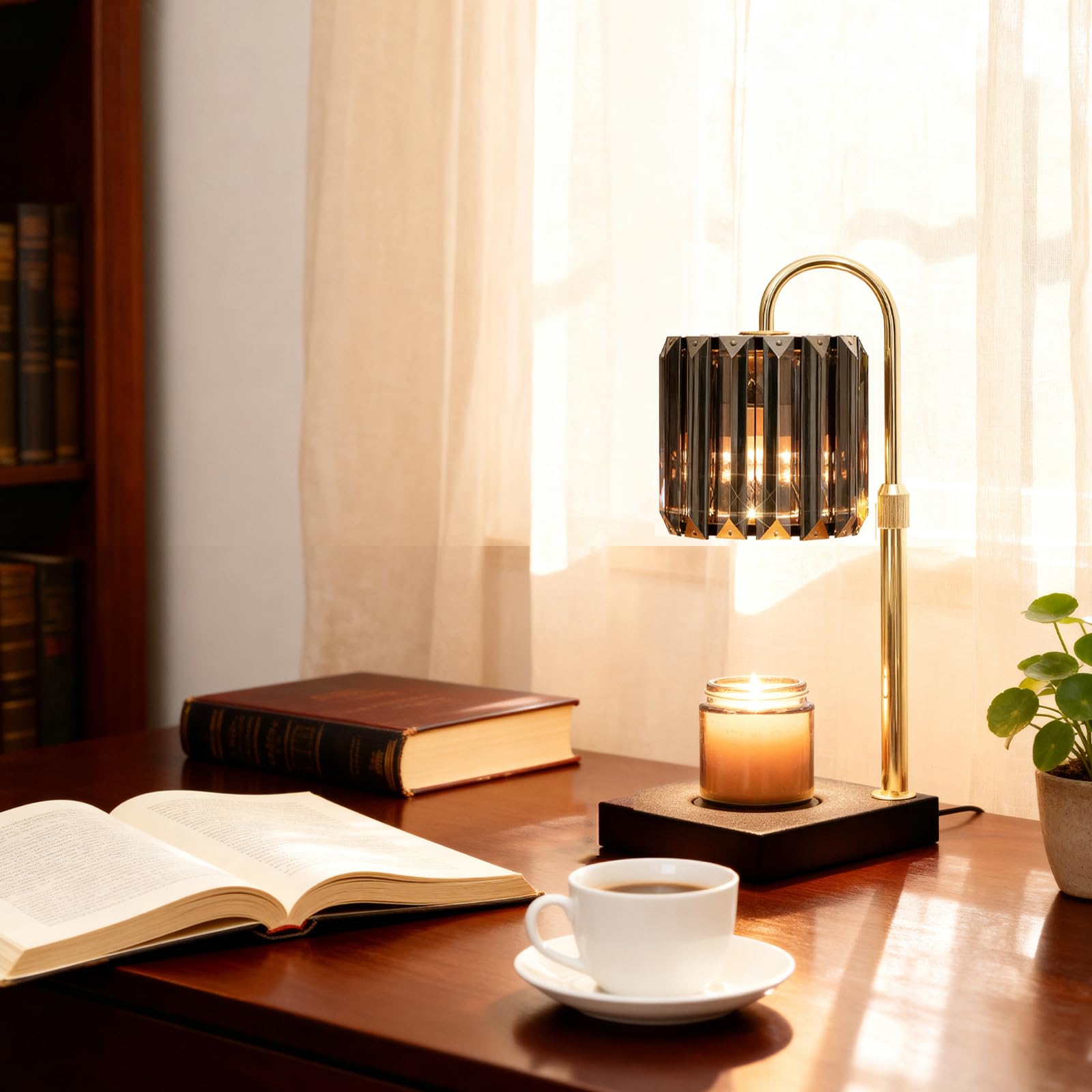 Yuichoy Candle Warmer Lamp 5ft cord enables flexible placement.