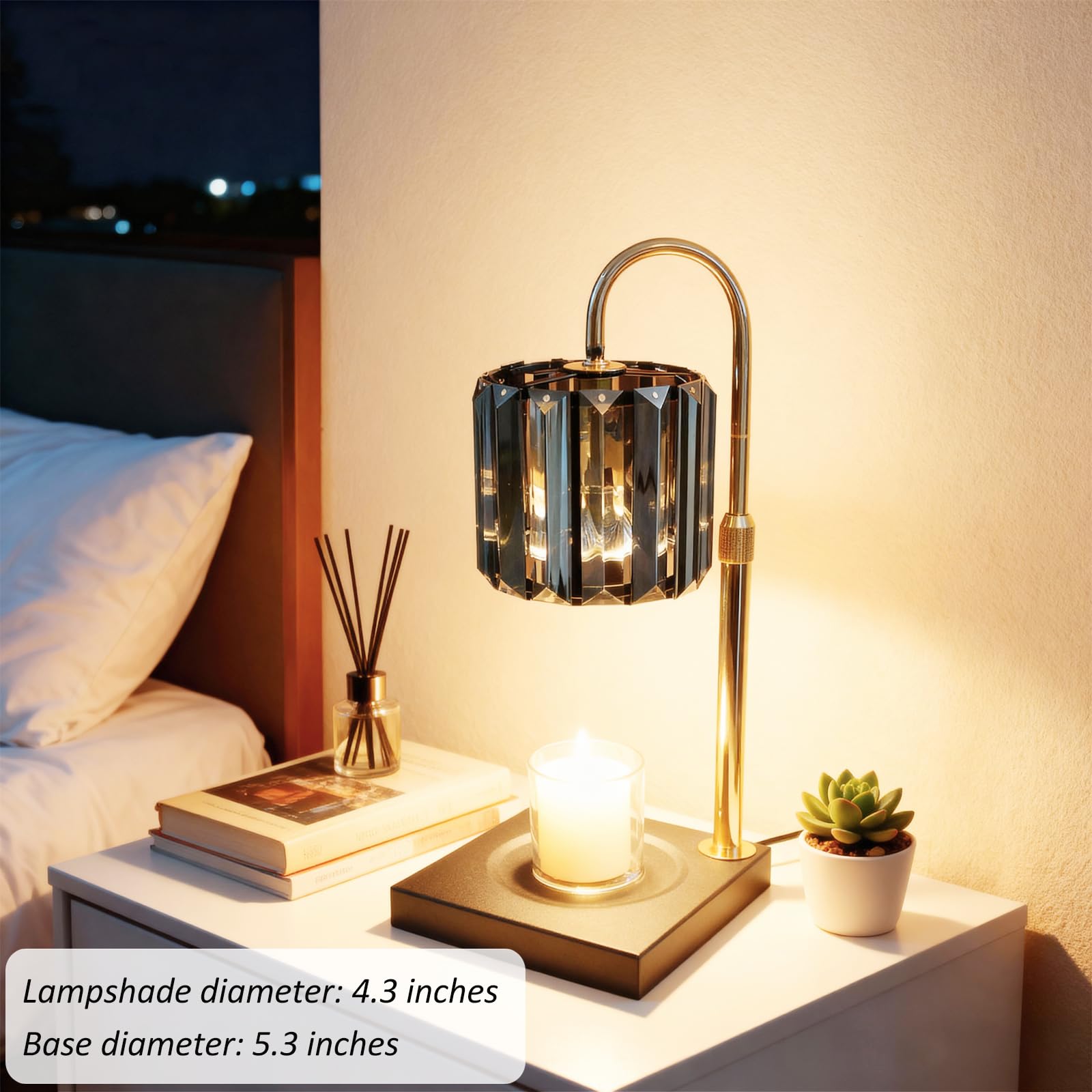 Yuichoy Candle Warmer Lamp base and shade showcase stylish decor and versatile room use.