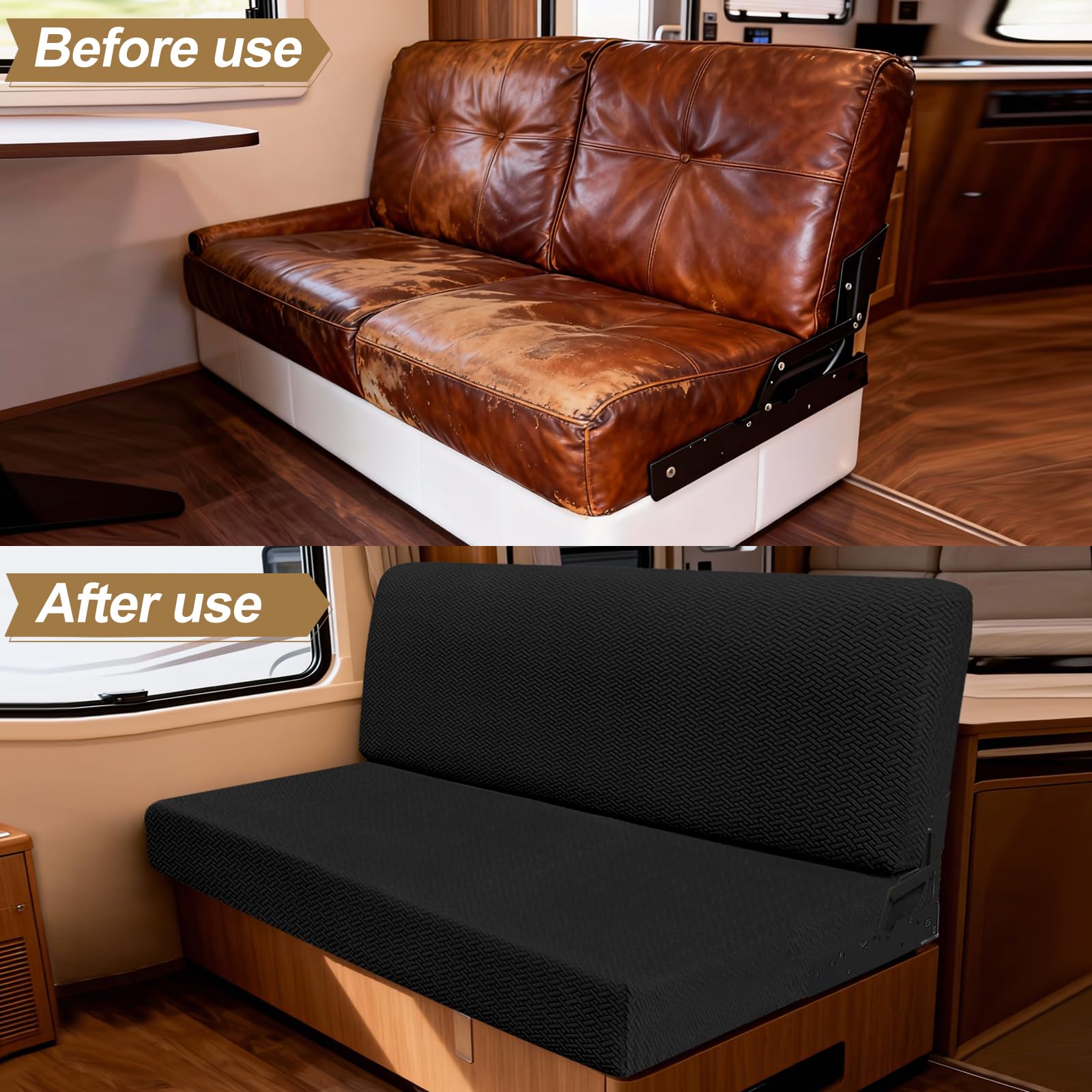 Backrest piece of YUJIASH RV couch cover in use