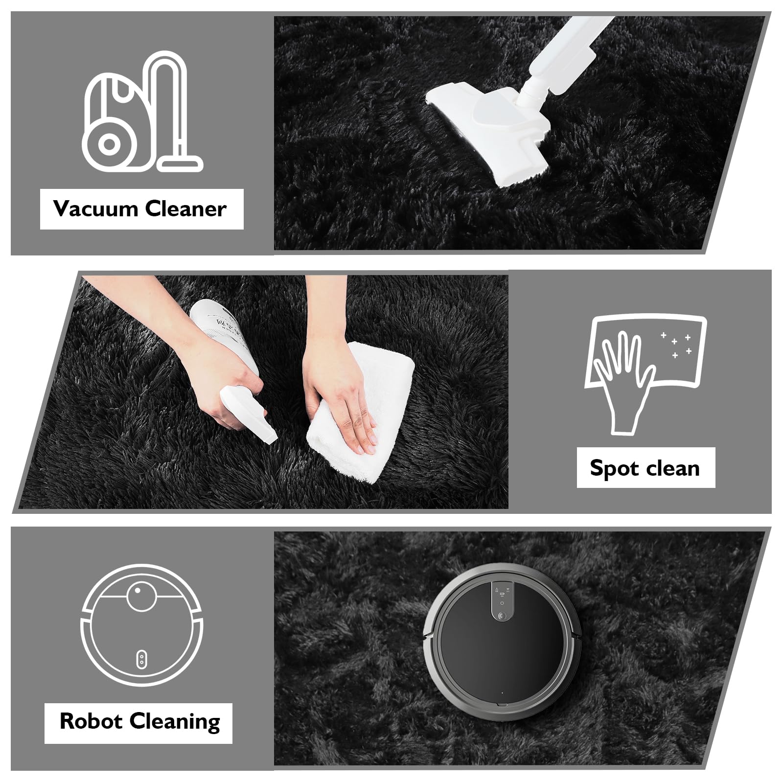 Yulidayang easy-clean fluffy rug simplifies maintenance with gentle cleaning.