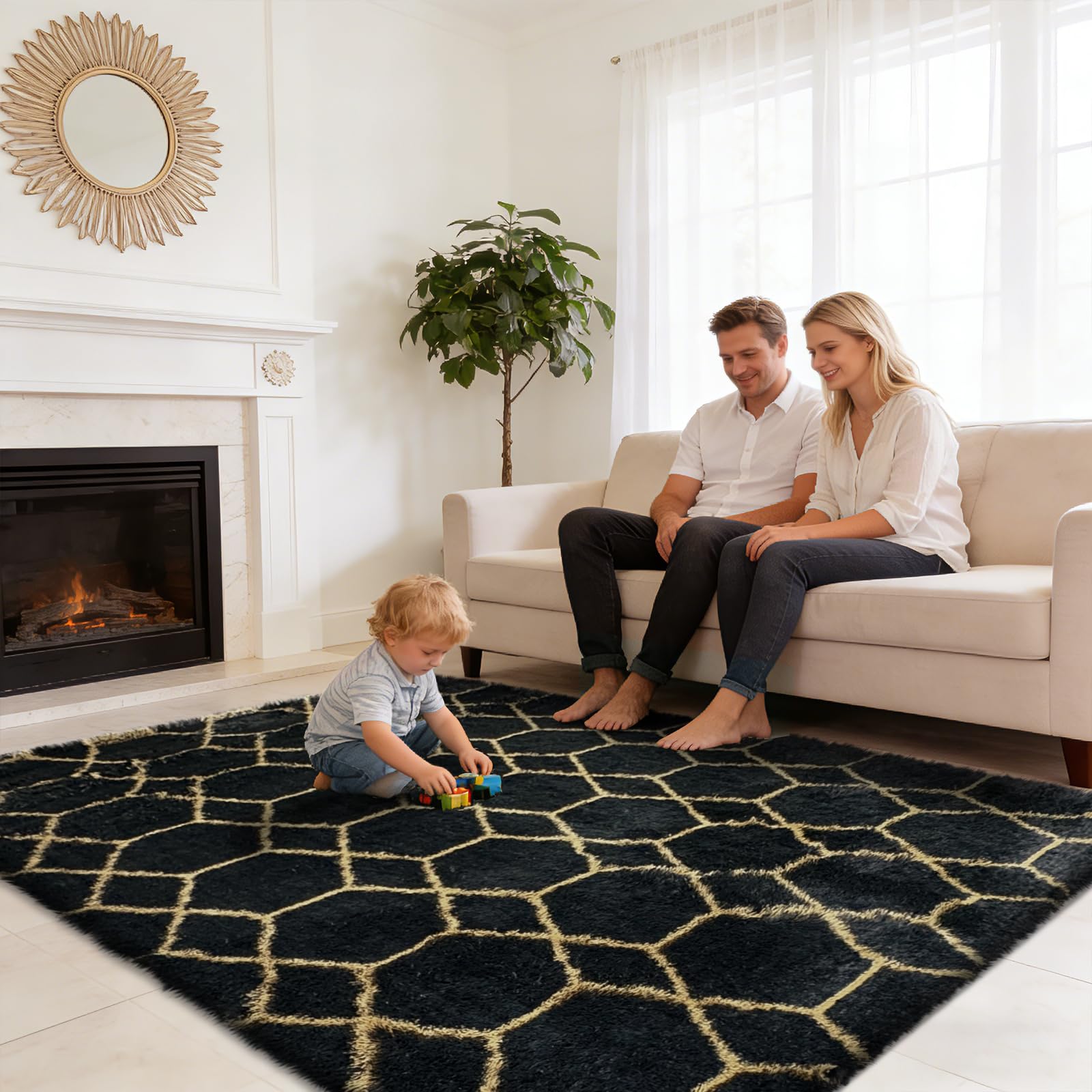 Yulidayang fluffy rug for kids room offers soft surface for play