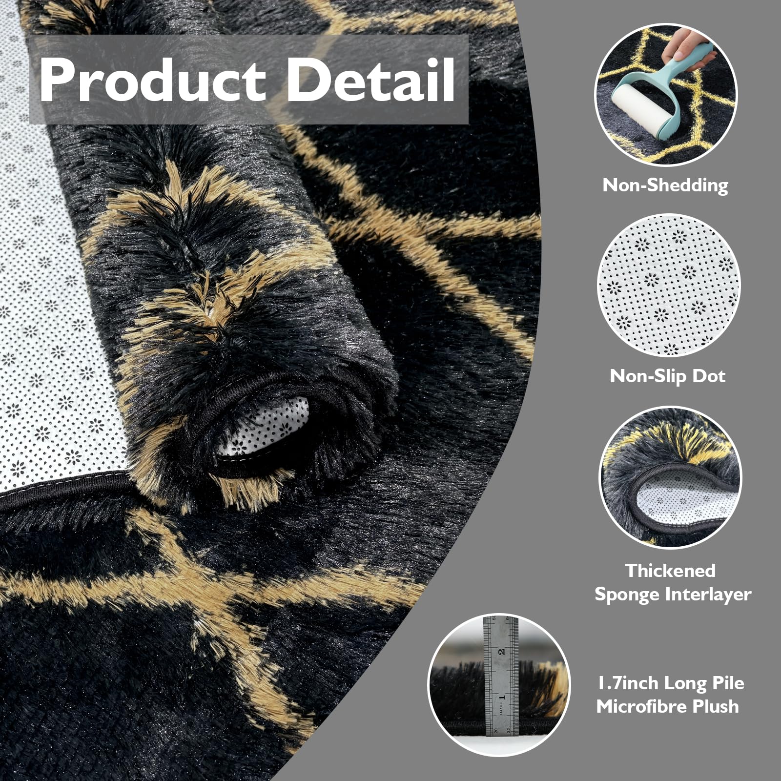 Yulidayang non-slip bottom keeps rug in place for safe play