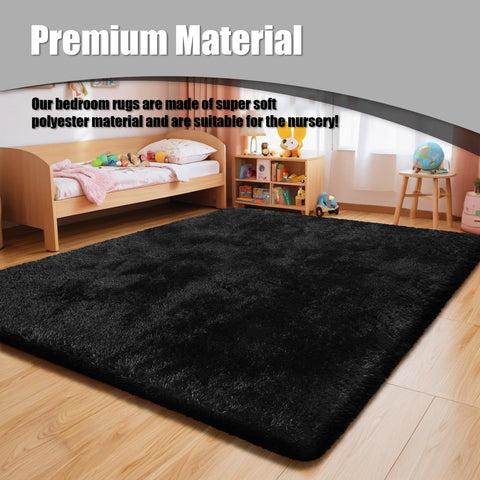 Yulidayang multi-color fluffy rug brightens living spaces with versatile style.