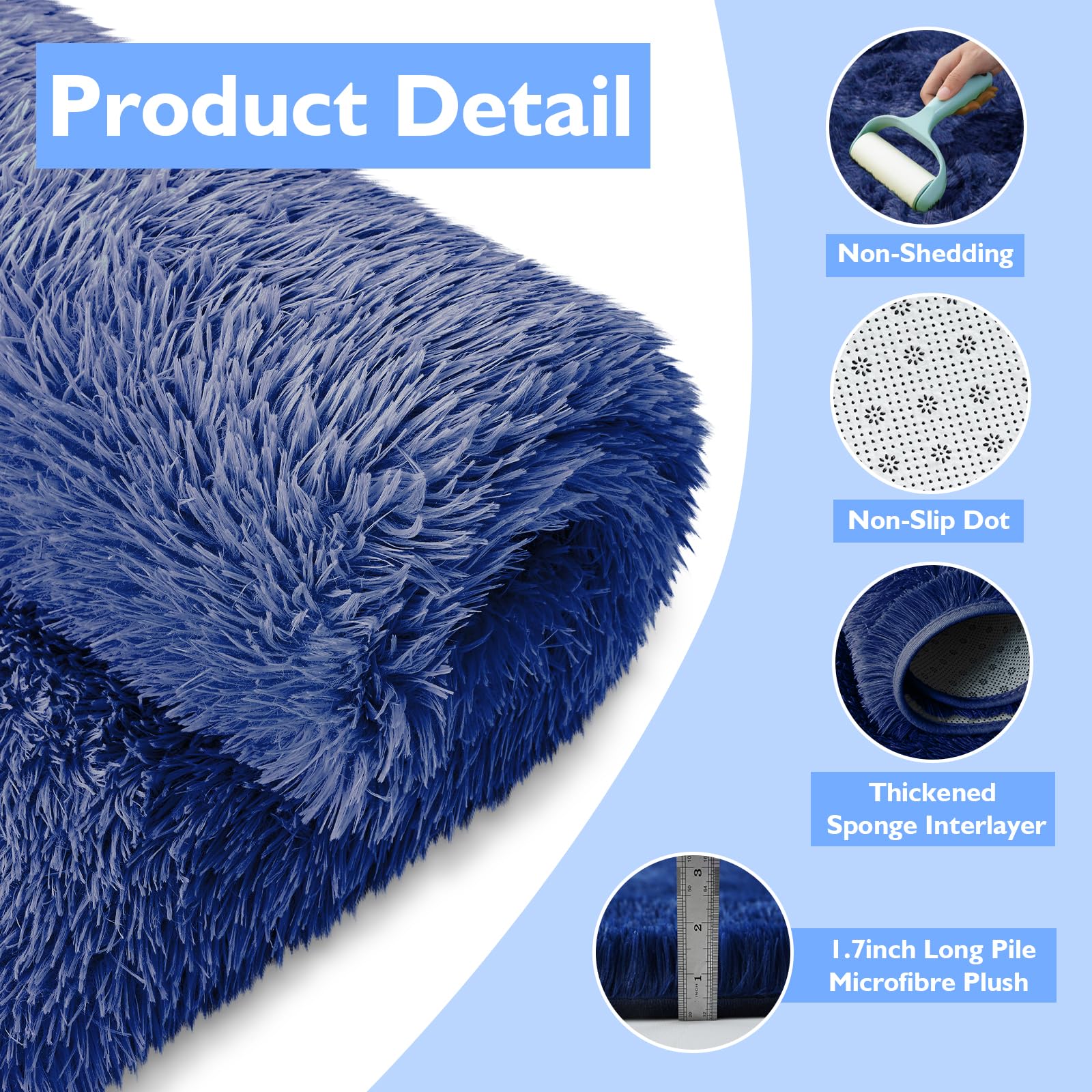 Yulidayang nursery fluffy rug offers soft texture for safe playtime