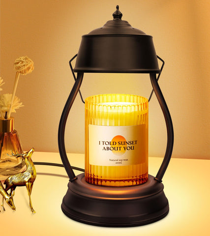 Black lantern design enhances decor with a rustic yet modern look.