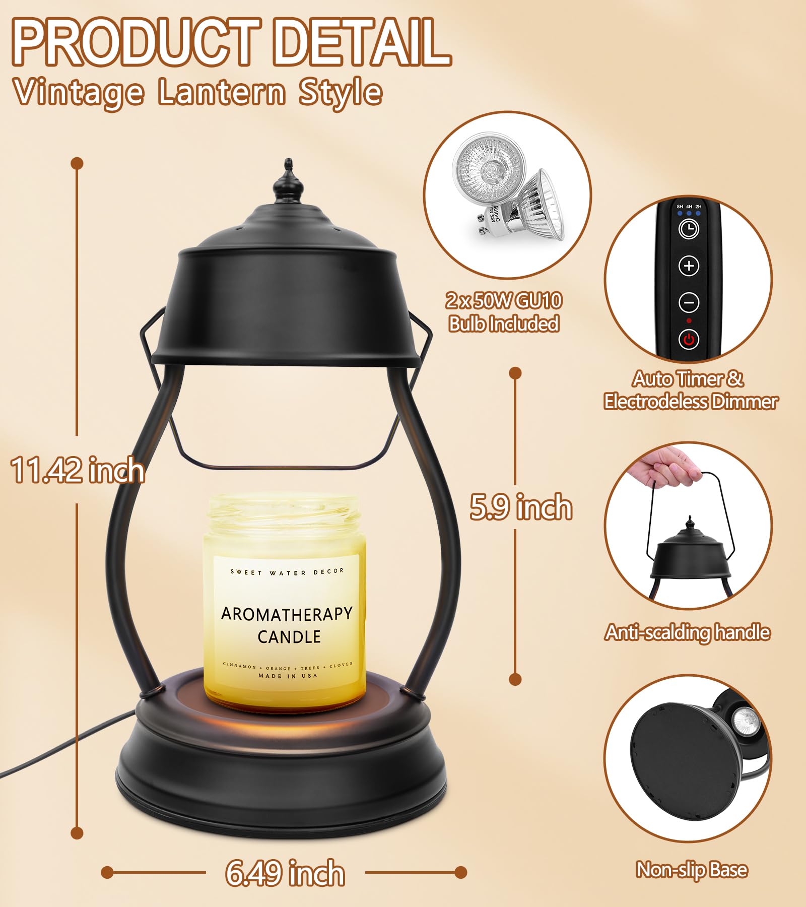 Dimmable YULOFMVE lamp offers four brightness levels for mood control.
