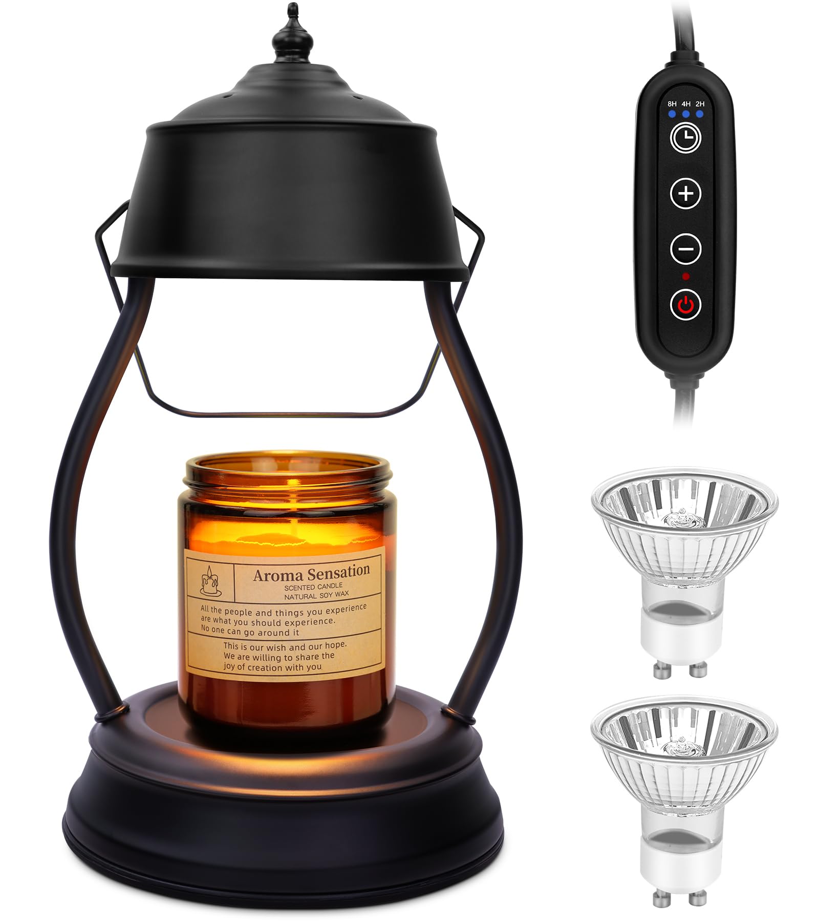 YULOFMVE Candle Warmer Lamp with lantern handle for safe scent diffusion.