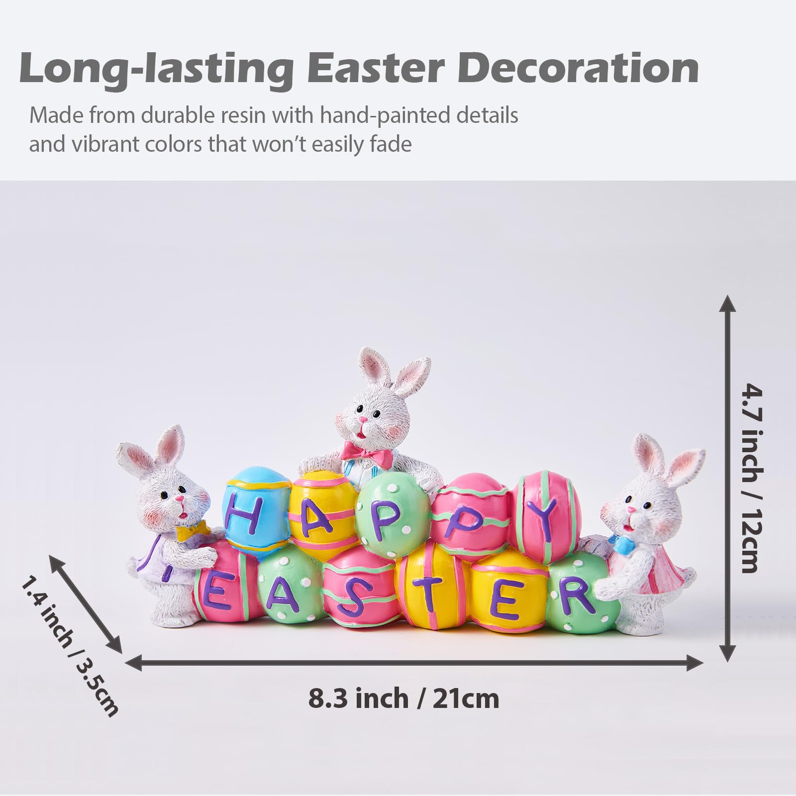yumhum resin easter bunny figurine with hand-painted detail