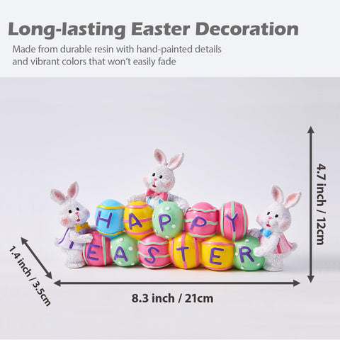 yumhum resin easter bunny figurine with hand-painted detail