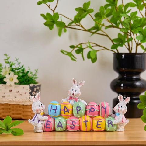 yumhum spring decor bunny figurine for shelves and desks