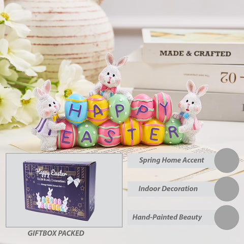 yumhum table-top centerpiece bunny trio enhances Easter celebrations and gatherings