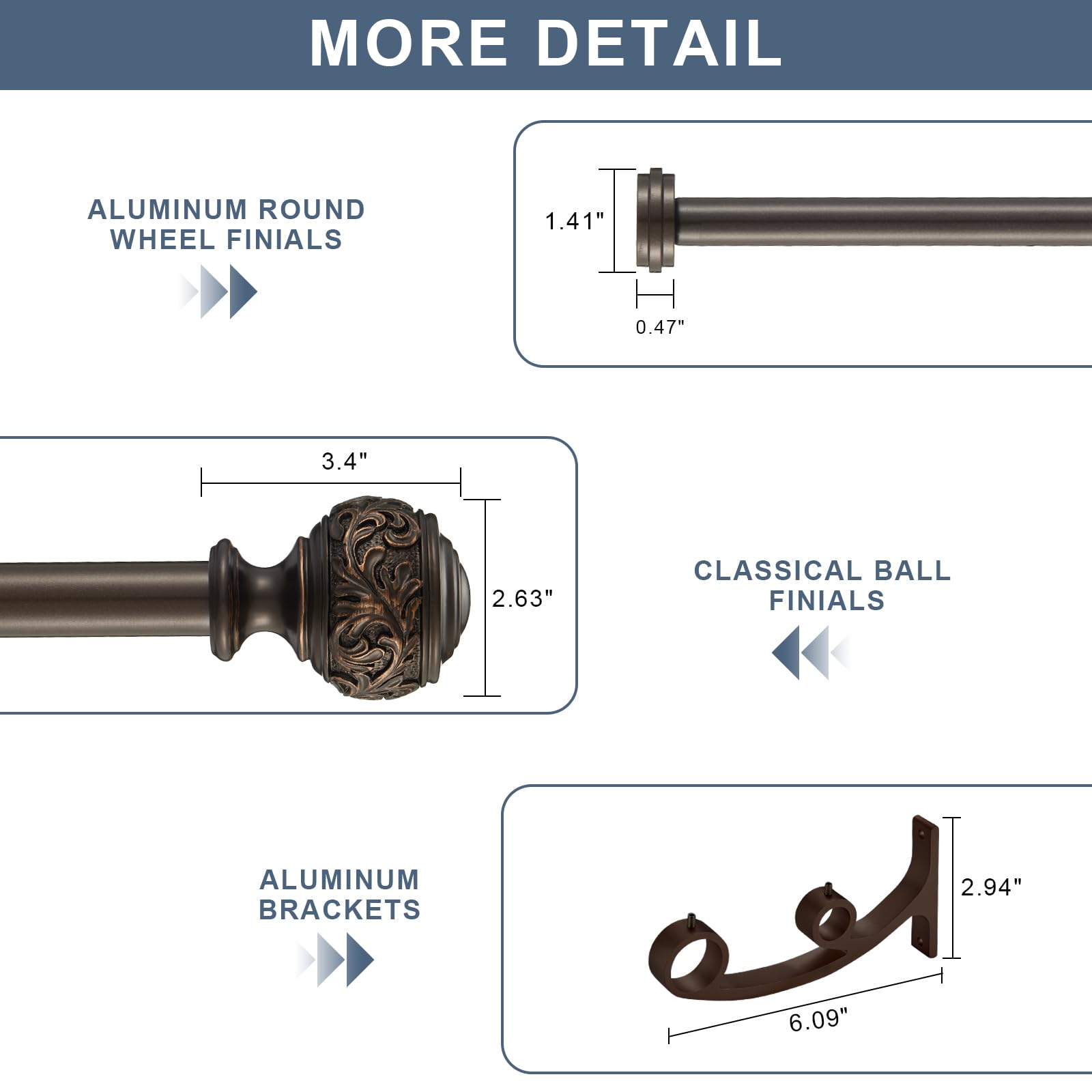 YuMierle double rod enables a layered look for elegant windows