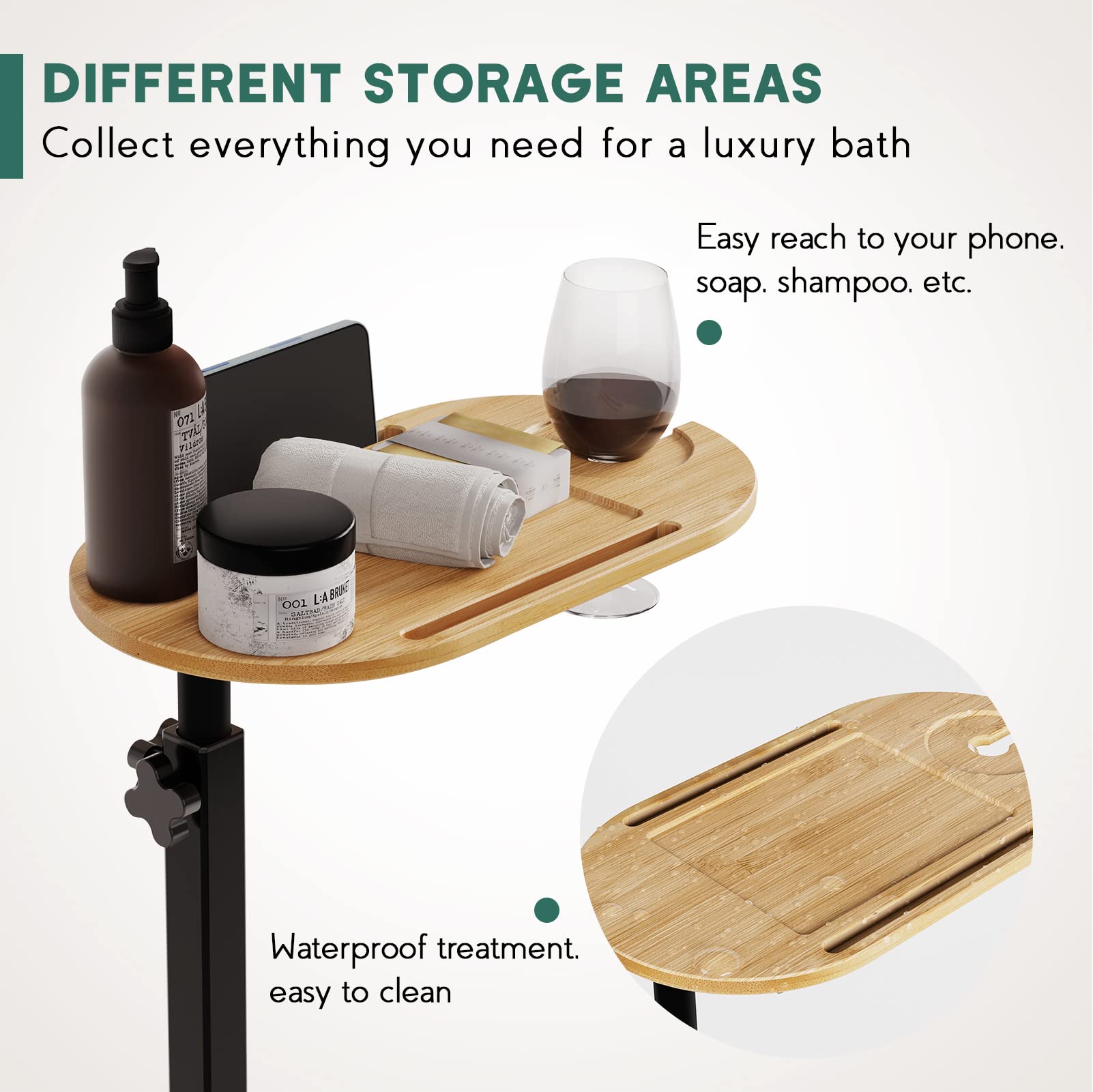 Yumkfoi natural bamboo finish adds spa-like elegance to your bath