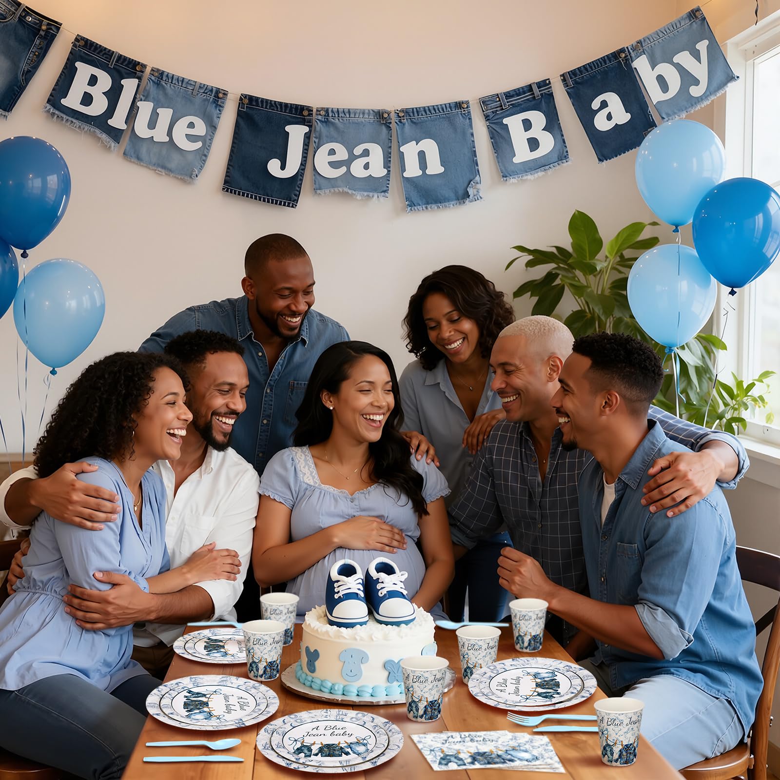 Yungyan blue jean baby cutlery set, sturdy disposable utensils for easy dining.