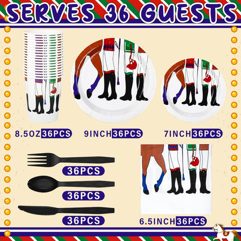Yungyan Derby Day 7-inch plates with vibrant derby motif for easy portions