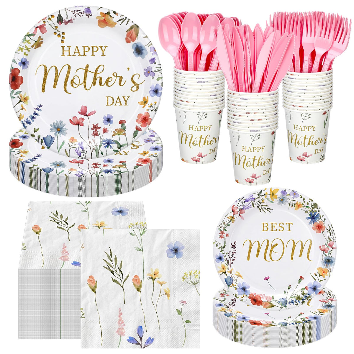 Yungyan Mother's Day wildflower 7 inch plates for easy, stylish serving at gatherings