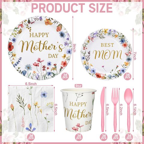 Yungyan Mother's Day wildflower 9 inch plates ideal for mains and festive portions