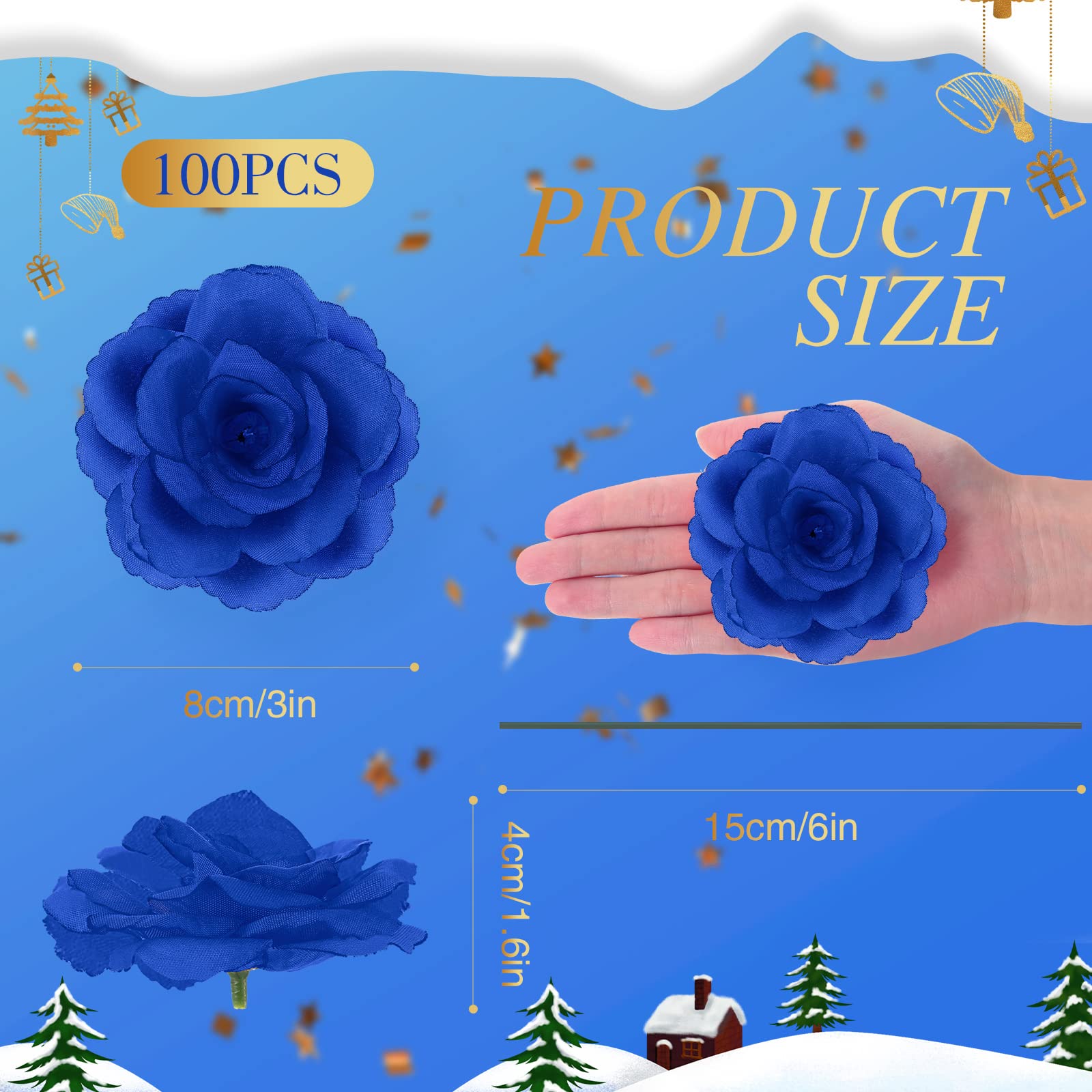 Yunlly artificial blue roses with long stems for DIY centerpieces
