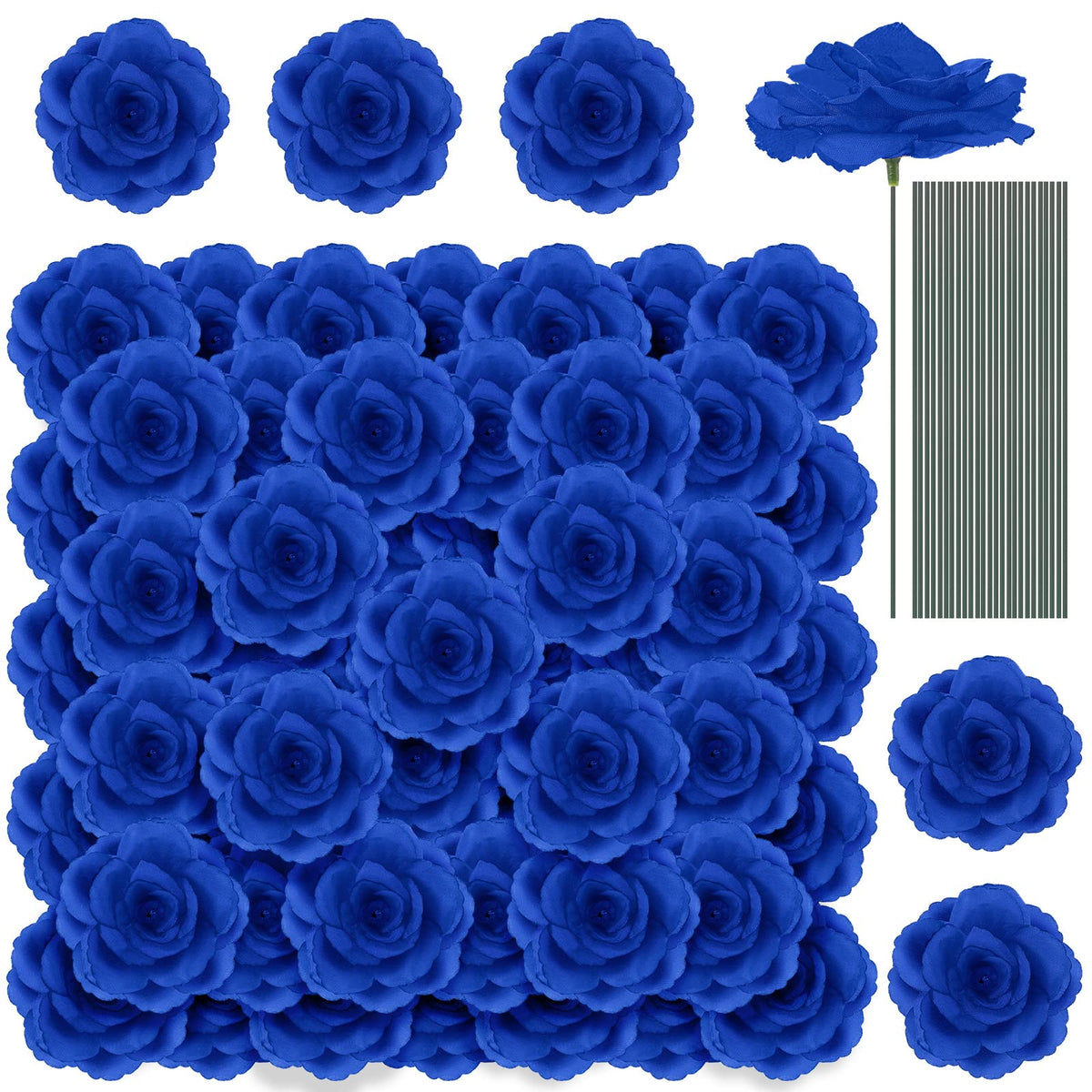 Yunlly blue artificial roses with separated stems for easy arrangement