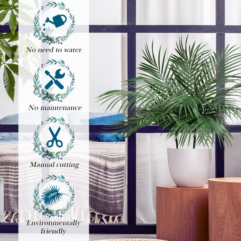 Yunsailing artificial palm leaf vase filler shown in a lush arrangement.