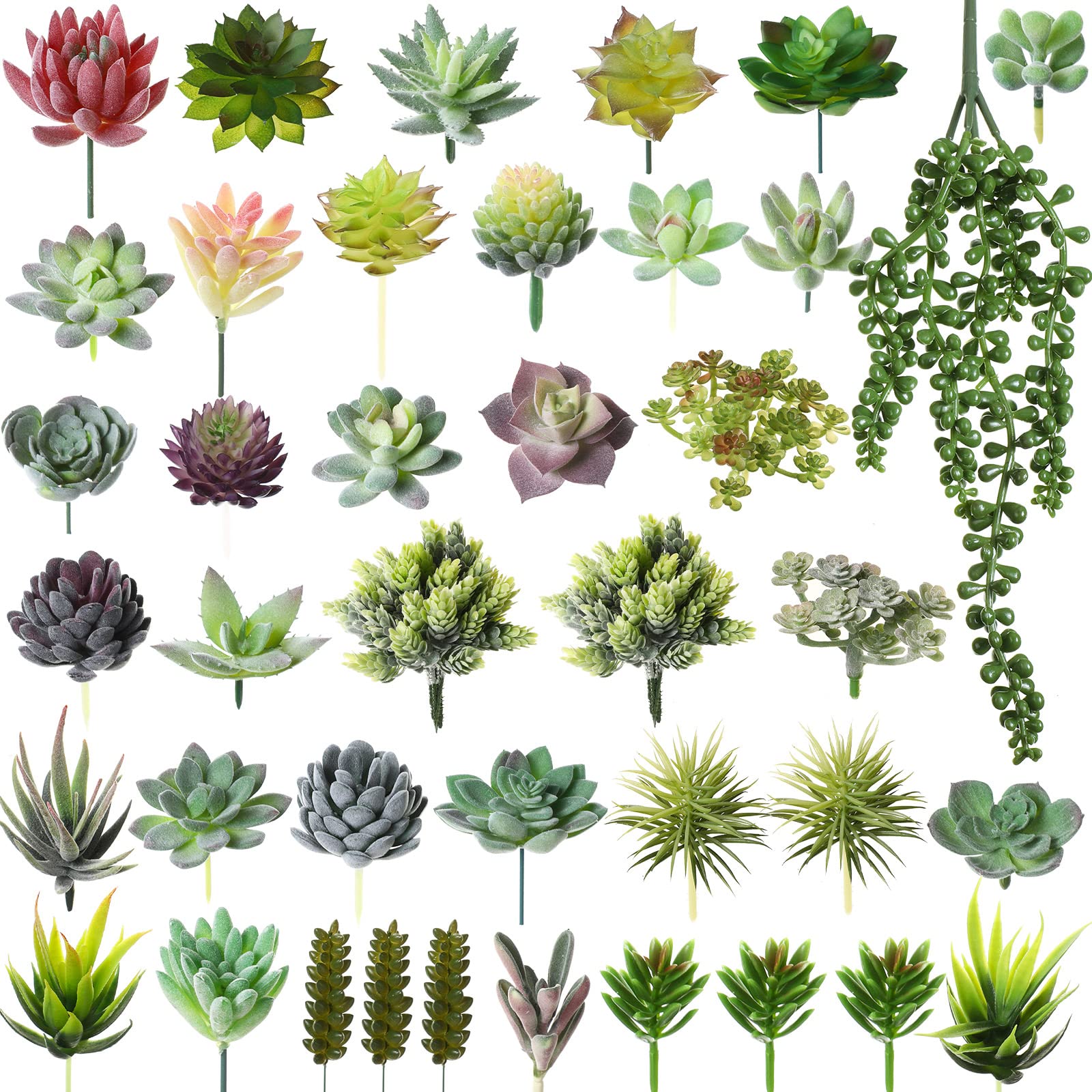Yunsailing 40-piece artificial succulents collection for vibrant indoor decor