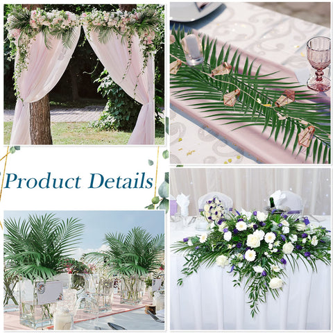Yunsailing palm fronds used as centerpiece accents for weddings.