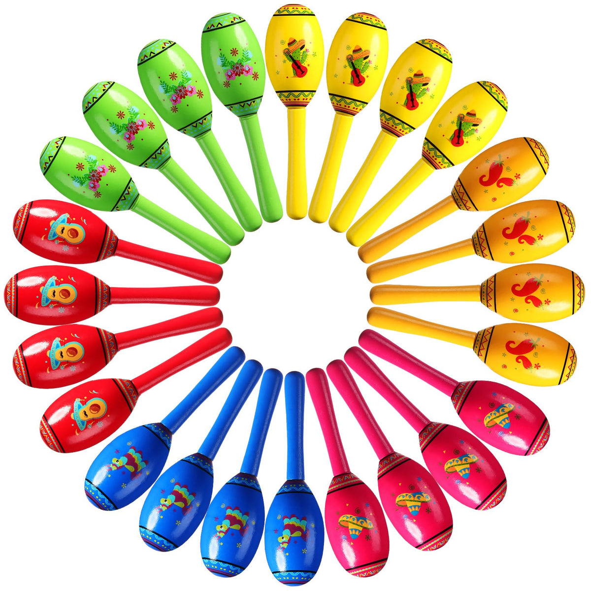 Yunsailing mini fiesta maracas with chili pepper design, perfect for lively parties