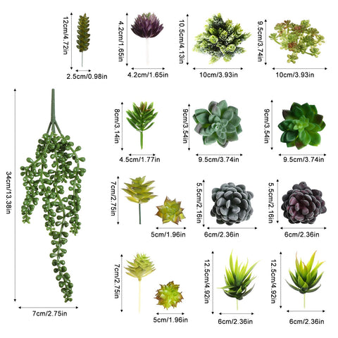 Yunsailing realistic faux succulents with durable PVC for long-lasting displays